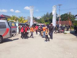 Badan Nasional Penananggulangan Bencana Gelar Latihan Evakuasi Mandiri di desa Sumberpitu Cepu
