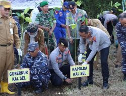 Dampingi Kapolda Kalsel, Kapolres Tanah Laut Ikuti Program Penanaman Mangrove Nasional