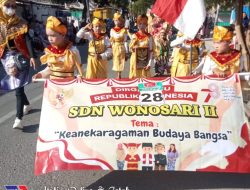 Penuh Semangat dan Keceriaan, Siswa-siswi SDN Wonosari 2 Tampil di Karnaval Tingkat Kecamatan Senori