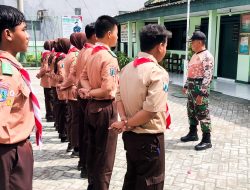 Melalui Pembinaan Pramuka Saka Wira Kartika, Koramil Kalitidu Bojonegoro Bentuk Generasi Muda Berkarakter Tangguh