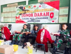 Koramil Kasiman Kodim Bojonegoro Gelar Bakti Sosial Donor Darah