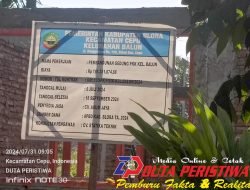 Pekerjaan Rehab Gedung PKK Kelurahan Balun Diduga Sebagian Menggunakan Bahan Bekas