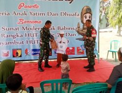 Sambut HUT TNI 2024 dan Peringati HUT Kemerdekaan ke-79 RI, Koramil Padangan Bojonegoro Gelar Sunatan Massal