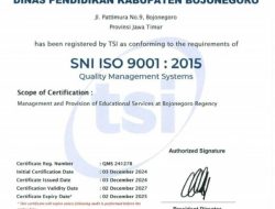 Berstandar Internasional, Dinas Pendidikan Bojonegoro Raih Sertifikat ISO 9001:2015