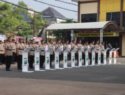 Polres Bojonegoro Gelar Upacara Sertijab Kasat Resnarkoba dan Delapan Kapolsek Jajaran
