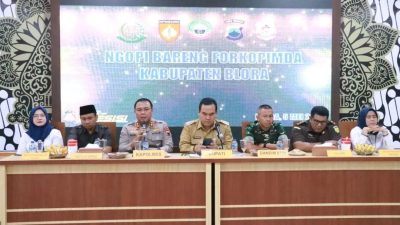 Bahas Kamtibmas, Tambang Ledok, dan Ranmor di Aula Aryaguna dalam Ngopi Bareng Forkopimda Blora