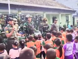 Gembiranya Anak-anak Sekolah kunjungi Markas Koramil Sumberrejo Bojonegoro