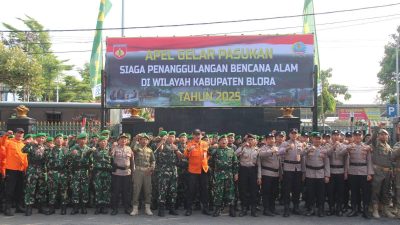 Dandim 0721/Blora Pimpin Apel Gelar Pasukan Siaga Penanggulangan Bencana Alam di Wilayah Kabupaten Blora