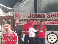 Sebanyak 500 Warga RW 04 Kelurahan Jetis Blora Ramaikan Jalan Sehat, Hadiah Kambing Hingga Kulkas Dibagikan