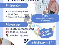 Gelaran Lomba Mewarnai Turut Meriahkan HUT ke-80 RI di Desa Ngraseh