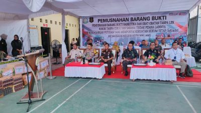 Kejari Kota Malang Musnahkan Ribuan Gram Narkotika, Obat Ilegal, dan Rokok Tanpa Cukai Berdasarkan Putusan Inkracht