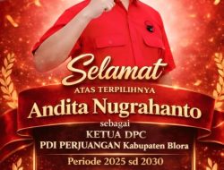 Andita Nugrahanto Terpilih Ketua DPC PDI Perjuangan Blora, GRIB Jaya Siap Bersinergi dan Perkuat Kerja Kerakyatan