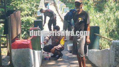 Polresta Malang Kota Bersama Warga Cat Jembatan Merah Putih Presisi, Perkuat Sinergi dan Kamtibmas